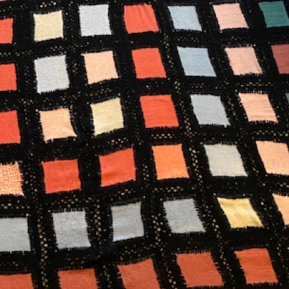 Vintage Hand Crafted Quilt Patchwork Primitive Antique Wool Crochet Knit Afghan